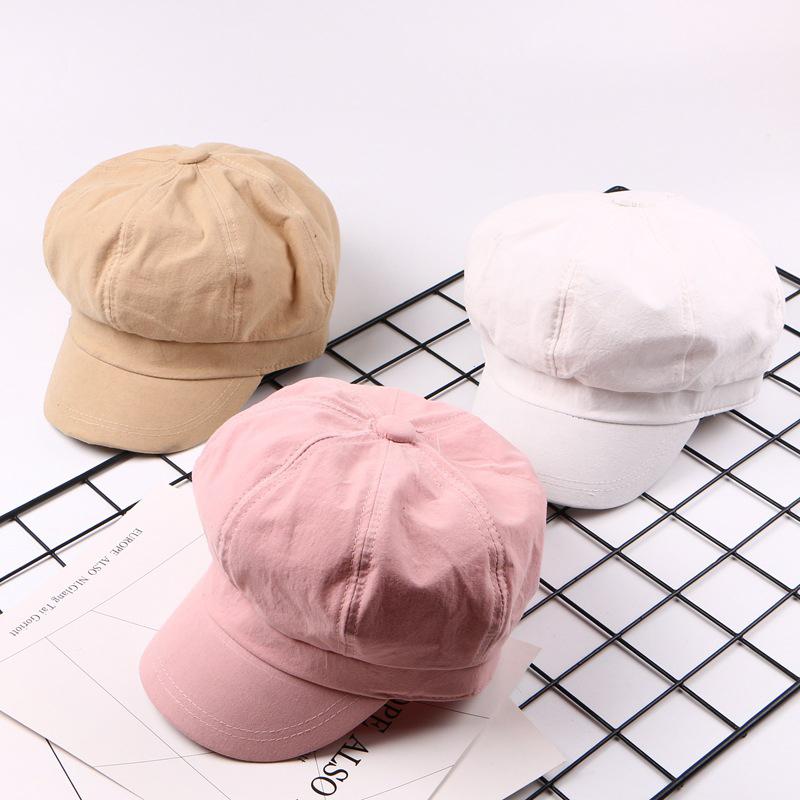 

Spring Summer Baseball Caps Solid Color Plain Cute Octagonal Hat Painter Cap Multicolor Wild Octagonal Hats Casual Visor Sale, White