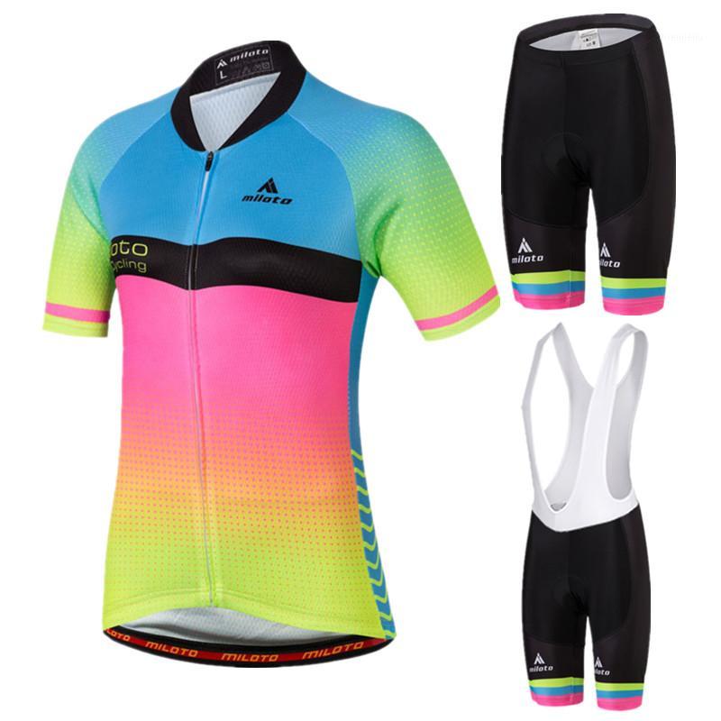 

MILOTO Summer Women's Cycling Clothing Short Sleeve Bicycle Clothing Breathable Bike Jersey Cycling Jersey Sets1, Cycling sets