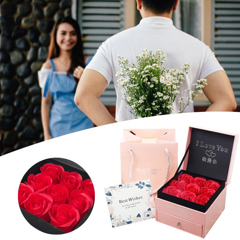 

Eternal Flower Rose Storage Box Women Jewelry Necklace Gifts Box with Storage Bag for Mother's Day, Birthday, Valentine's Day