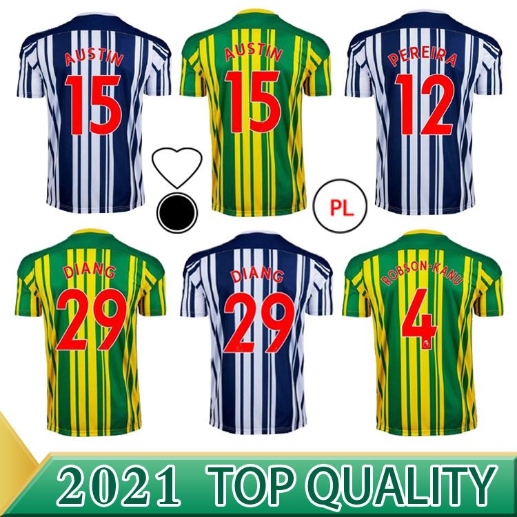 

2020 2021 new West Soccer Jerseys LIVERMORE DIANG BRUNT Bromwich Albion home away 3RD 20 21 men and kids shirt football kit, Black;yellow