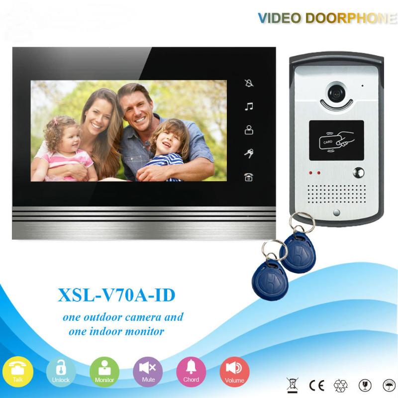 

SmartYIBA Video Intercom System Kit 7 Inch Door Monitor Video Door Phone Intercom 700TVL Recording 2GB SD card Talk
