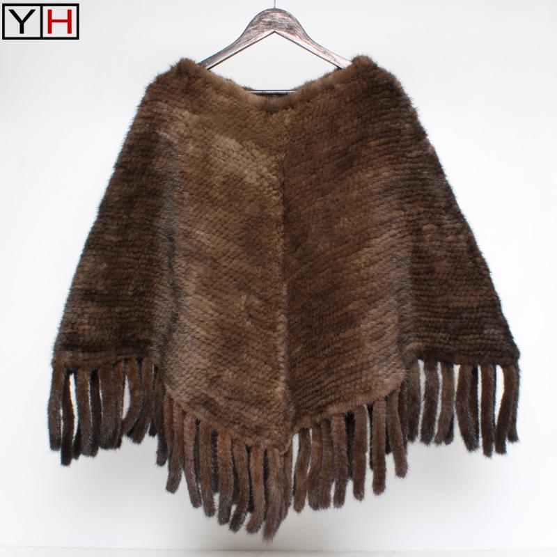 

Special offer Luxury Genuine Knitted Shawl Scarf Women 100%Natural Real Shawl Fashion Real Poncho