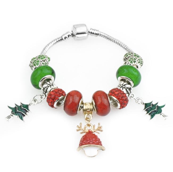 

PRF Fashion Silver Color Dazzling Daisy Pendant Clear CZ Pink Glass Beads Bracelets & Bangles for Women DZ