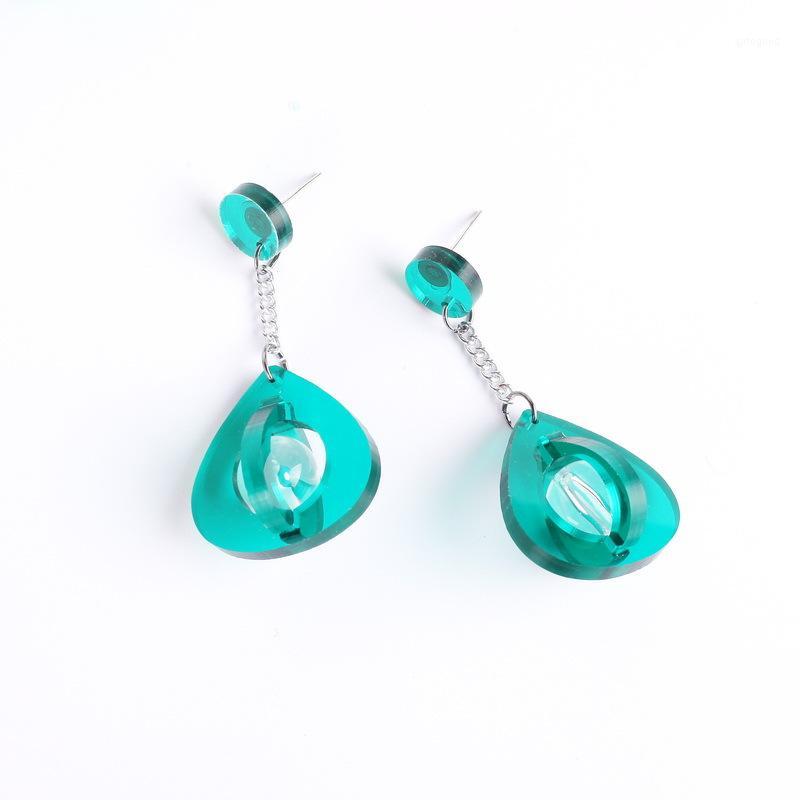 

Dangle & Chandelier Korean Trendy Cute 6 Colors Hollow Out Lucency Water Drop Beads Earrings For Women Clear Acrylic Eardrop1