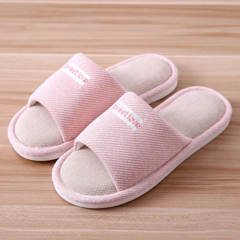 

JODIMITTY Womens/Mens Home Slippers Casual Indoor Outdoor Open-Toe Shoes Cotton and Linen Slippers Anti-Slip Couple 2020, Pink