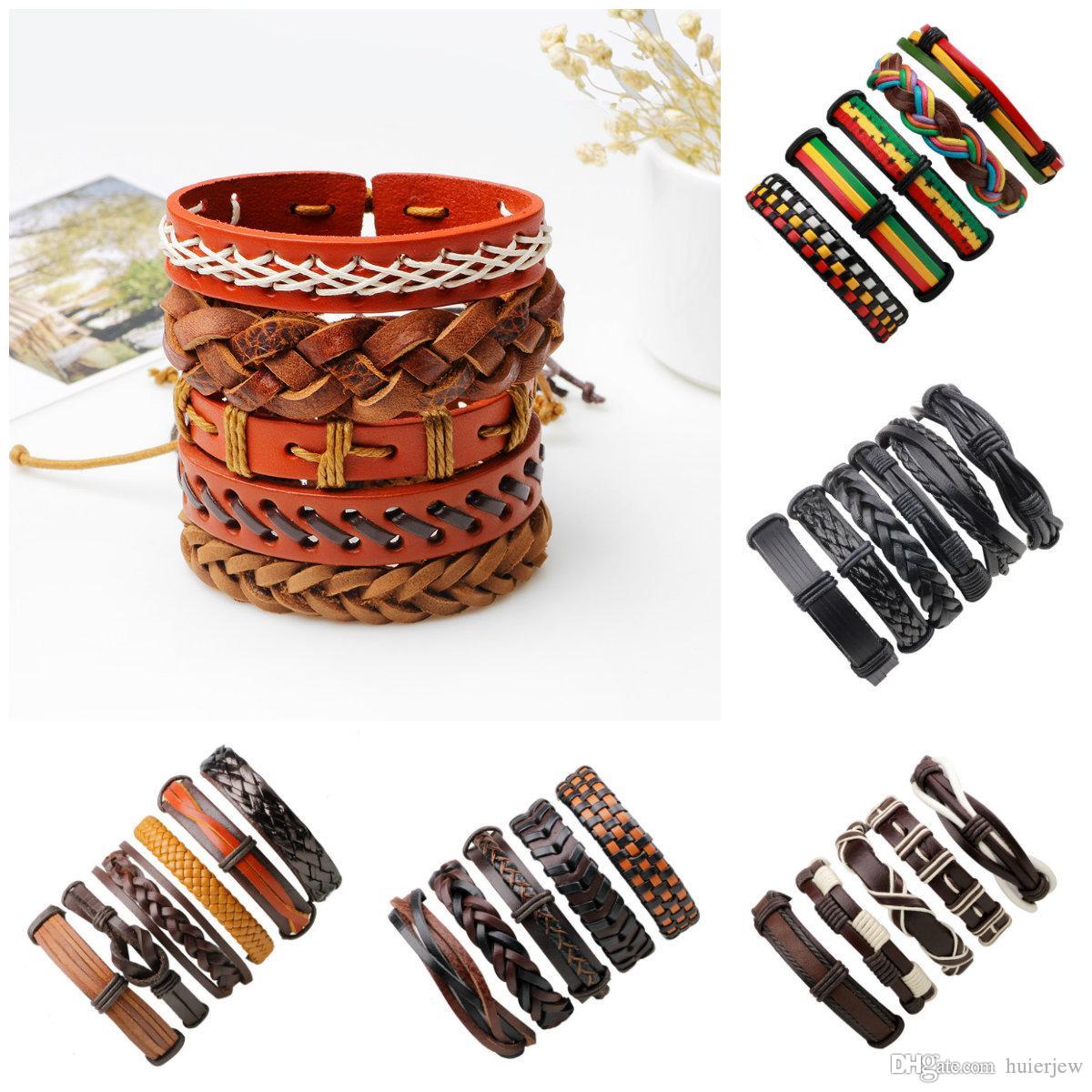 

Leather Bracelet Multilayer Braid Wrap Bracelets Punk Casual Bracelet