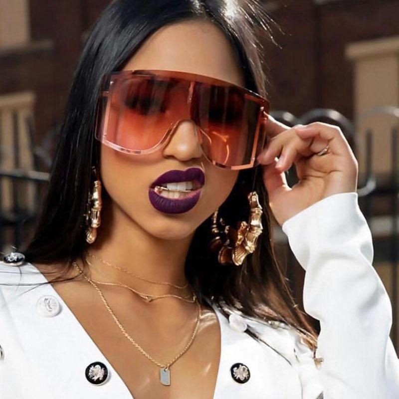

New Designer Sexy Lady Oversized Rimless Sunglasses Women Vintage Fashion Gradient Shield Sun Glasses For Female
