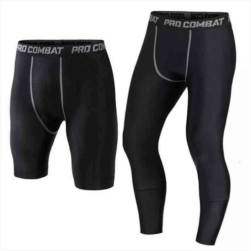 

men leggings compression pants gym fitness sports running quick dry leggings tights breathable skinny trousers sportswear male, Black