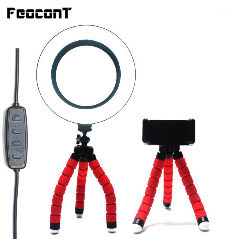 

6inch Ring Light Selfie Lamp LED Desktop Video With Octopus Tripod Phone clip For YouTube Tik Tok Live Photo Photography Studio1