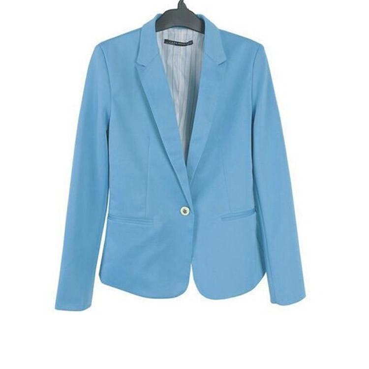 

Spring Autumn Blazers 2020 Autumn New Women Suit Blazer Candy Color Jackets Slim Fitness Ladies Blazers Workwear Jacket Coat, Royal blue