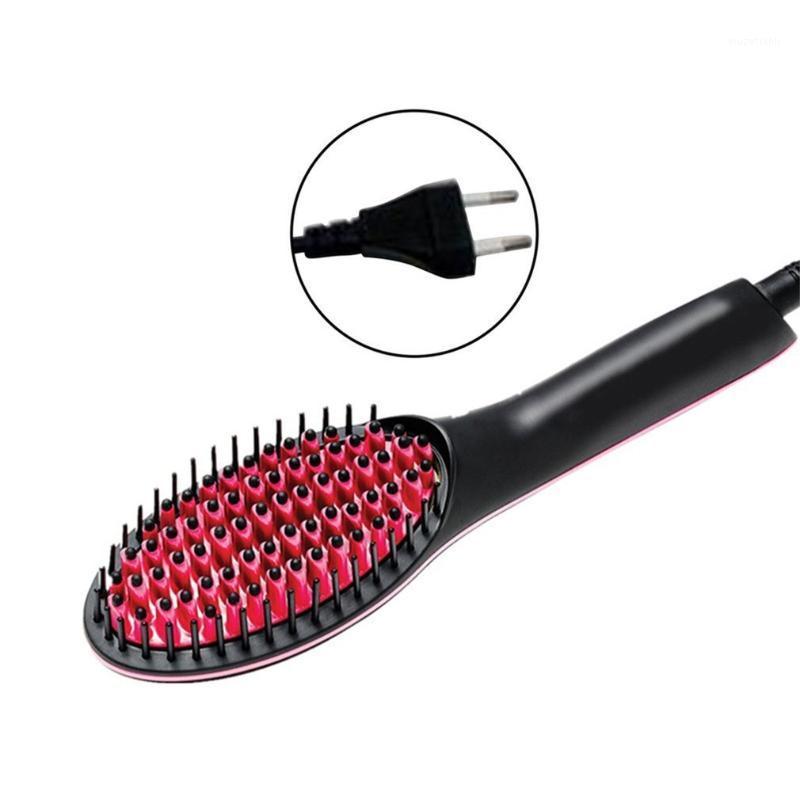 

Professional Ceramic Electric Hair Brush Straightening Irons LCD Display Fast Hair Straightener Comb Hairstlye EU AU US Plug1