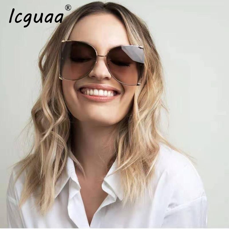 

Brand Designer Half Frame Pearl Decoration Ladies Oversize Women Sunglasses Fashion Metal Sun Glasses UV400