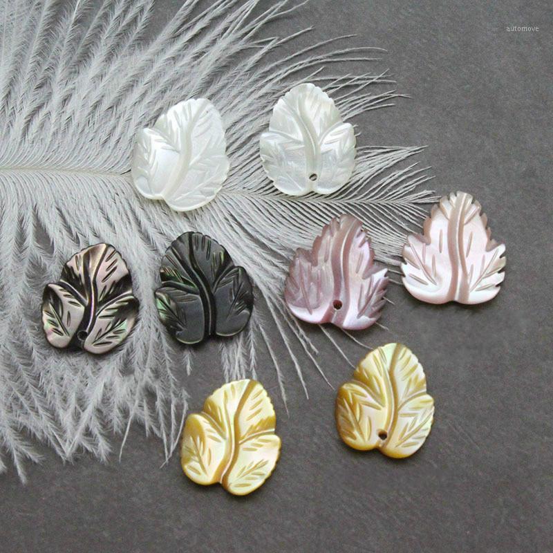 

5pcs / Bag Natural Freshwater Shell Leaf-shaped Edge Hole Pendant 12x14mm Star Jewelry Making DIY Necklace Earrings Accessories1