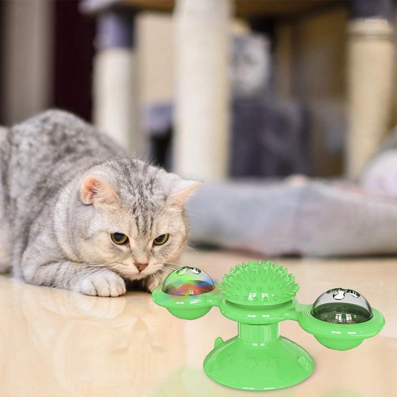 

Pet Fun Toy Turn Windmill Cat Toy Turntable Cat Plastic Washable With Suction Cup Beauty Massage Brush1