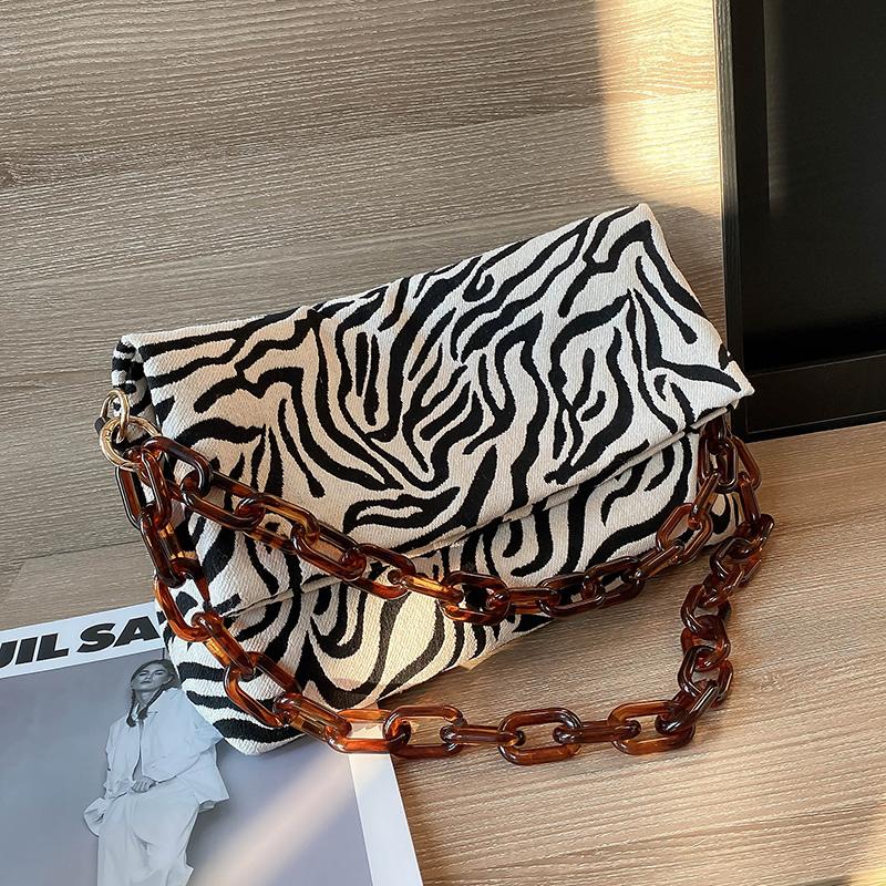 

Fashion Underarm Bag Female 2021 New Trendy Korean Style Western Canvas Bag Ins Super Fire One-shoulder Messenger, Houndstooth khaki