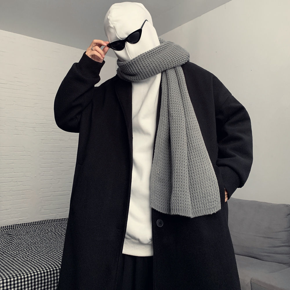 

New 2021 Autumn Winter Pure Fine Long Wool Coat Lapel Male Youth Wear AVSJ, Black