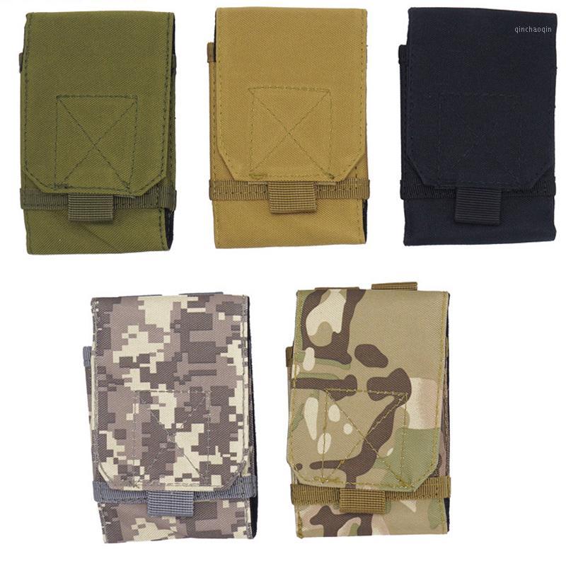

Outdoor Camping Hiking Tactical Phone Bag Army Camo Camouflage Bag Hook Loop Belt Mobile Case Waist Back Pack1, 5 inch black