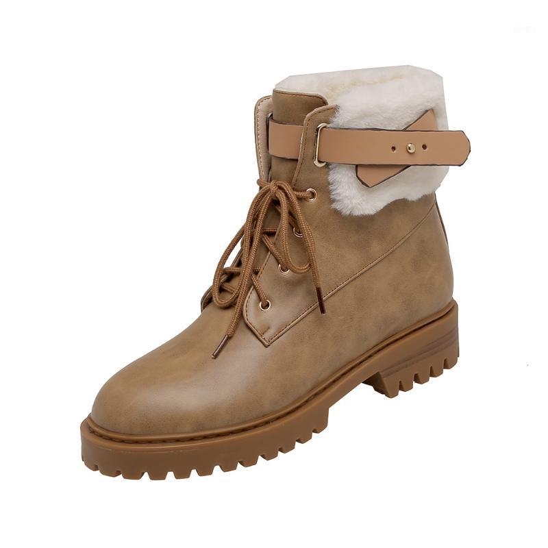 

Boots Female Shoes Round Toe Luxury Designer Boots-Women Ladies Elegant Mid Calf Fashion Low Rubber 2020 Autumn Flock1