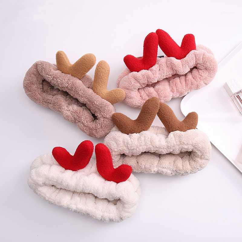 

hair cap shower cap snood satin bonnet Deer hair band makeup shampoo coral fluffy headband bathroom tools1