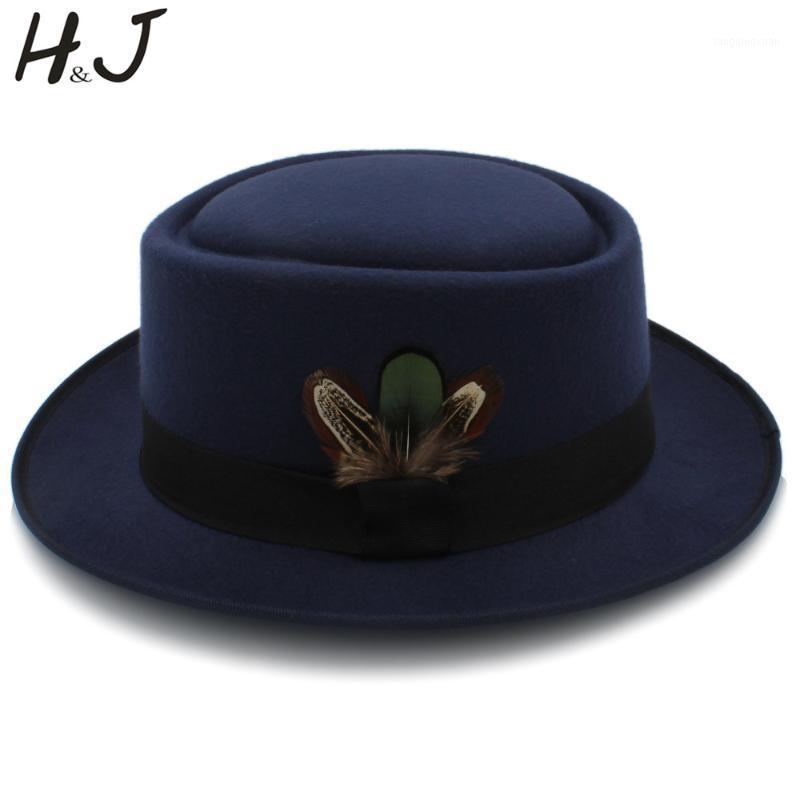 

Wide Brim Hats Men Autumn Felt Pork Pie Hat For Lad Crushable Breaking Bad Walter Dad Winter Retro Fedora1, Black