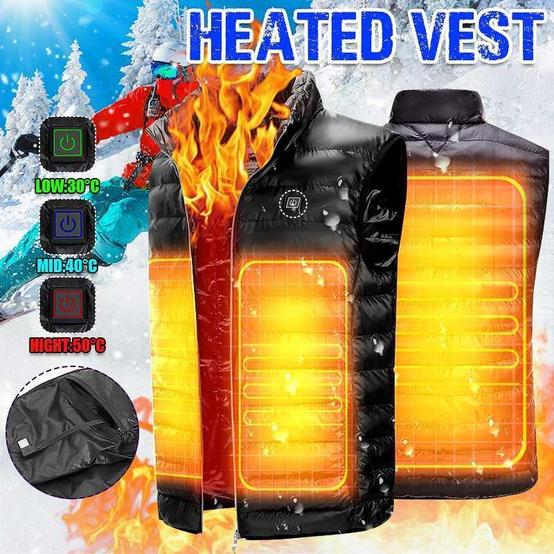 

3 gears Heated Vest Men Women 5V Usb Heated Jacket Heating Vest Thermal Clothing Hunting Winter Heating Jacket Black -3XL1, As pic