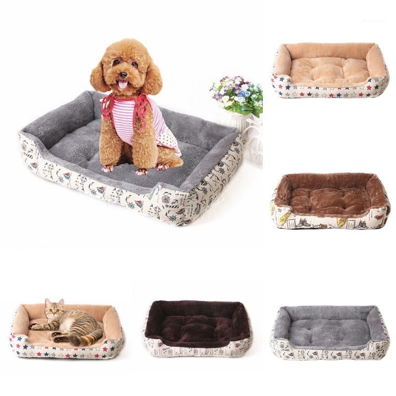 

Dog Bed Velvet Dog House Winter Warm Puppy Nest Comfort Nest for Cat Soft Puppy Kennel Anti Skid Bottom Bed1, Brown