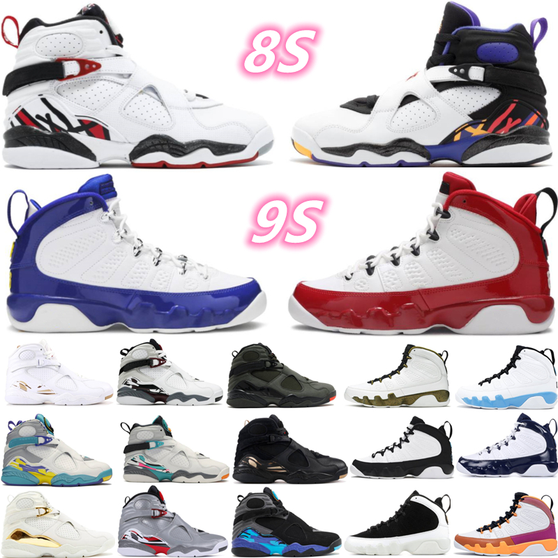 

2022 High Quality 8 8s basketball shoes 9 9s University Blue Gold UNC Alternate Trophy South Beach Change The World Gym Red Valentines Day trainers sports sneakers, Box