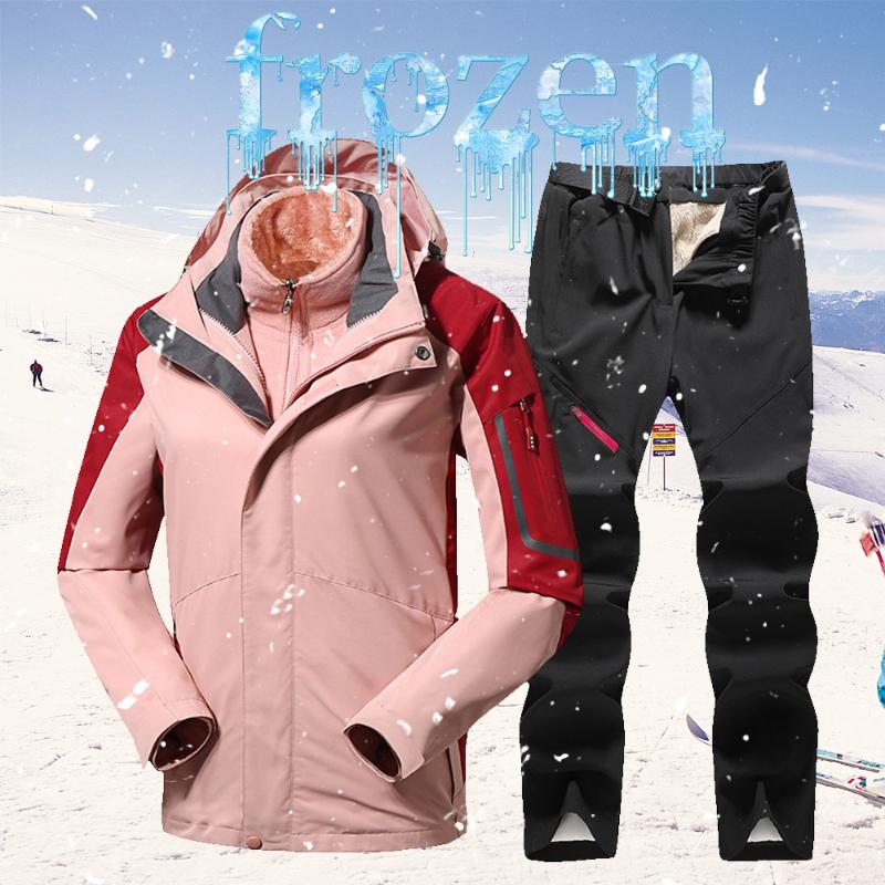 

Women' Ski Suit Thermal Ski Jacket Pants Sets Windproof Waterproof Skiing Snowboarding Jacket Winter For women Snow Coat, Black pant