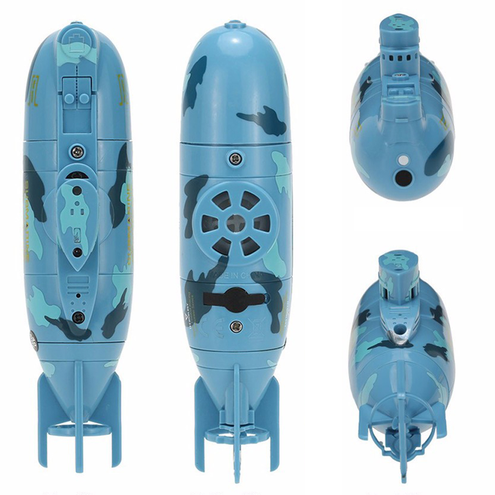 

Radio RC Submarine 6 Function Electric Mini Remote Control Speed Boat Explosion Military Battle Kid Summer Fun Toy Water Proof, Blue