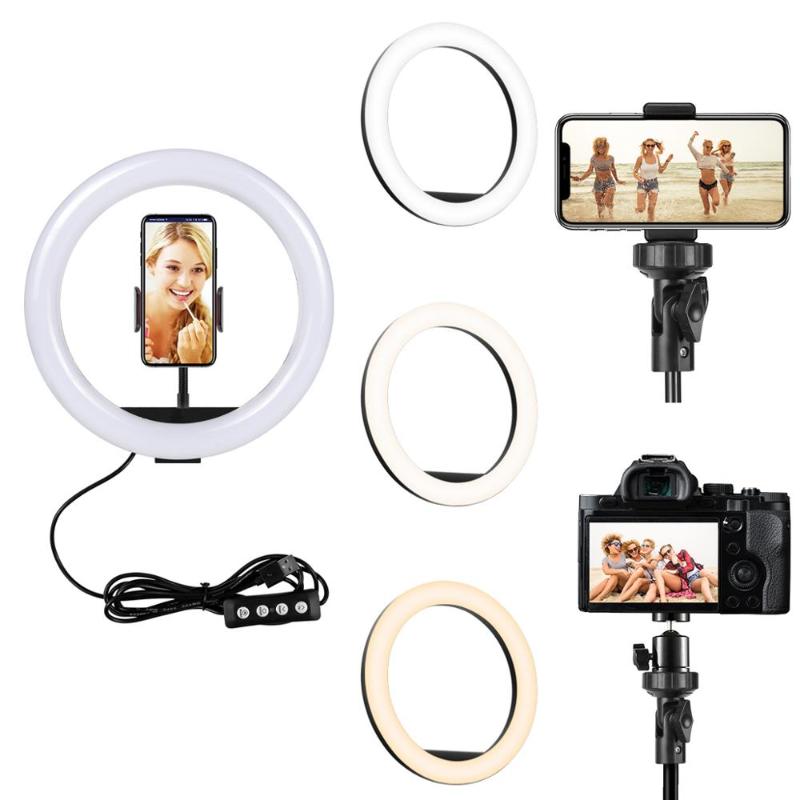 

12"/10" LED ring light dimmable lighting kit mobile phone tripod makeup YouTube live LN