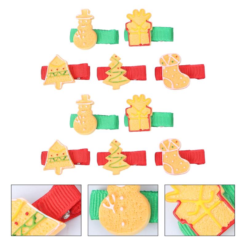 

10Pcs Hairpin Delicate Adorable Durable Stylish Creative Hair Clips Christmas Hairpin for Female Girl