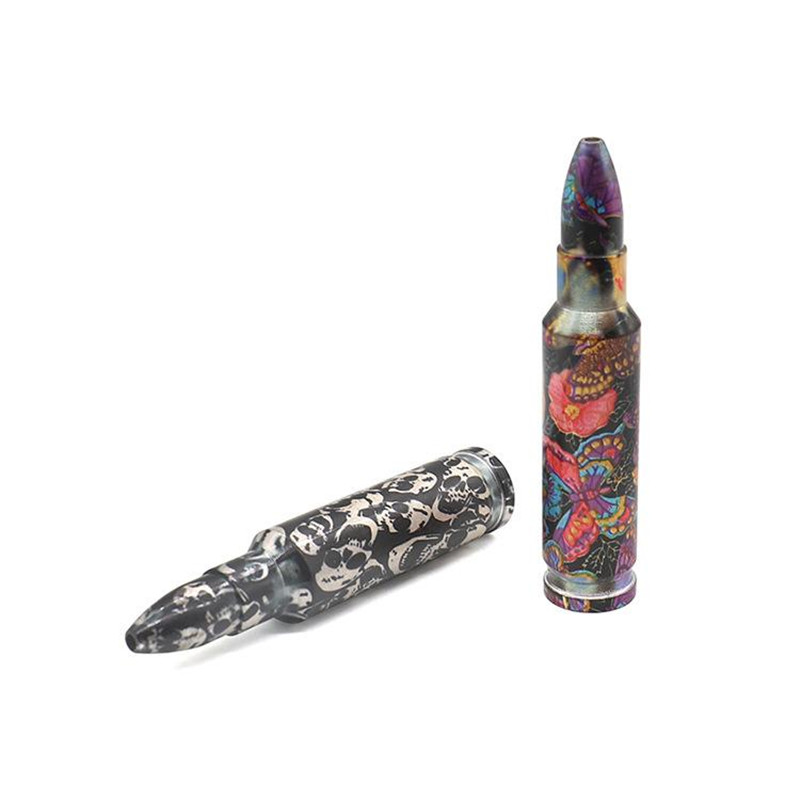 

Metal pipe Bullet Shape Smoke Pipes Printed Smoking Pipe Dry Herb Holder Cigarette Hookah Plus Size Smoking Accessories Assorted Colors