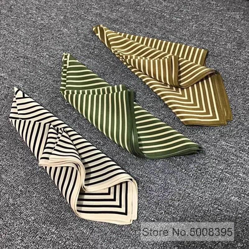 

ElfStyle] - San Remo scarf green -printed silk scarf square shape 57cm Woman Fashion Silk Striped Scarfs headband1