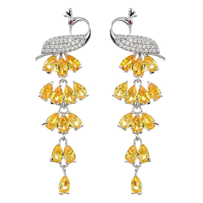 

Dangle & Chandelier Euro-American Fashion Tassels Long Phoenix Water Drop Zircon Earrings Suitable For Women/girls Wedding Party Jewelry