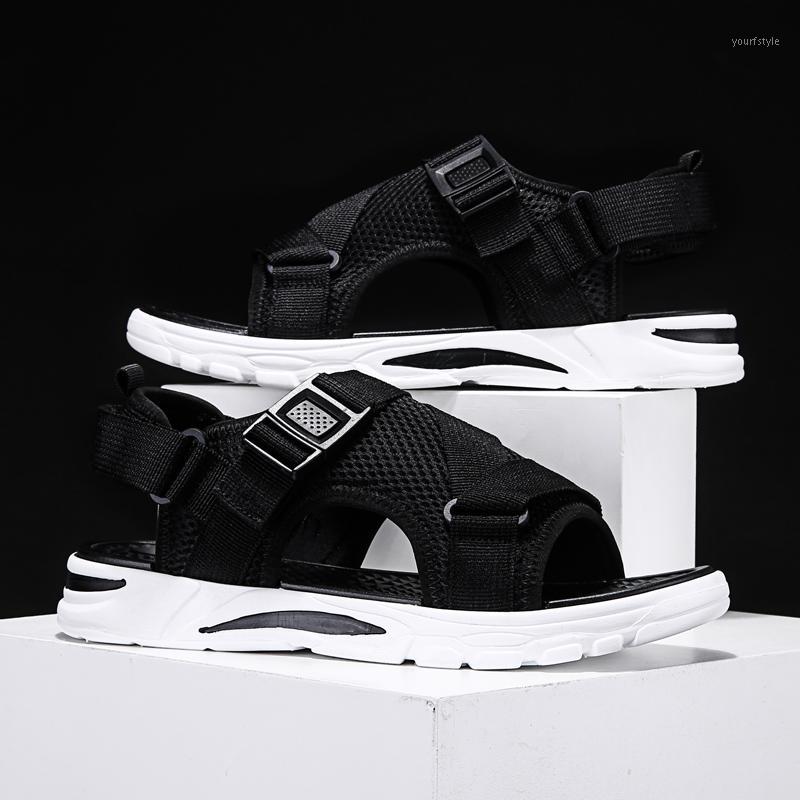 

TGoBro Sandals Men shoes 2020 Gladiator Men's Sandals Roman Men Shoes Summer Flip Flops Camouflage Flat Beach1, Black