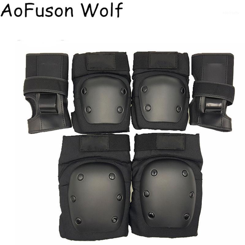 

6pcs/set Cycling Skating Protective Gear Pads Knee Elbow Pads Wrist Guards Outdoor Sport Safety Protector For Adults Kids1, Black