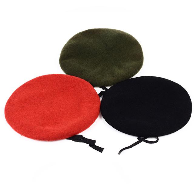 

Berets Men Women Pure Wool Beret Hat For Special Forces Soldiers Death Squads Training Camp Hats, Army green