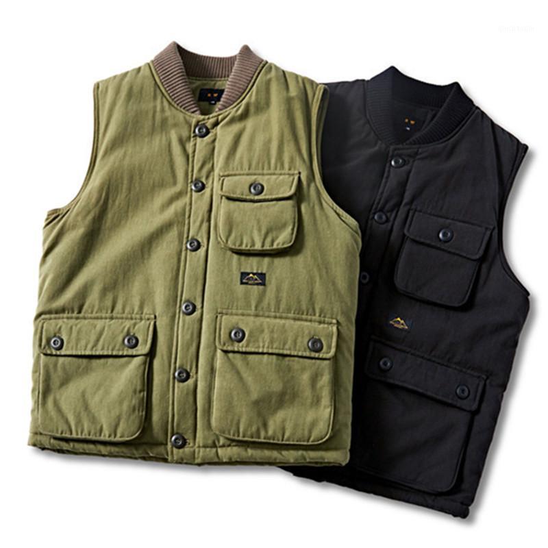

Winter Male Free Fishing Hunting Hiking Men's Training Cotton West Beauty Casual Lose Lamb Samt Sleeveless Coat1, Black