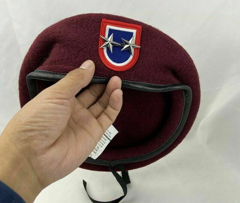 

Us Army 82nd Airborne Division Wool Beret Officer 2 star Major General Rank Hat Store1, As pic