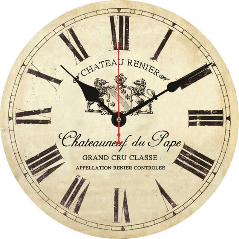 

Shabby Retro Non-Ticking Silent Quiet Vintage Wooden Clock Roman Numeral Clocks For Walls French Style Du Pape Wall Watch Clock