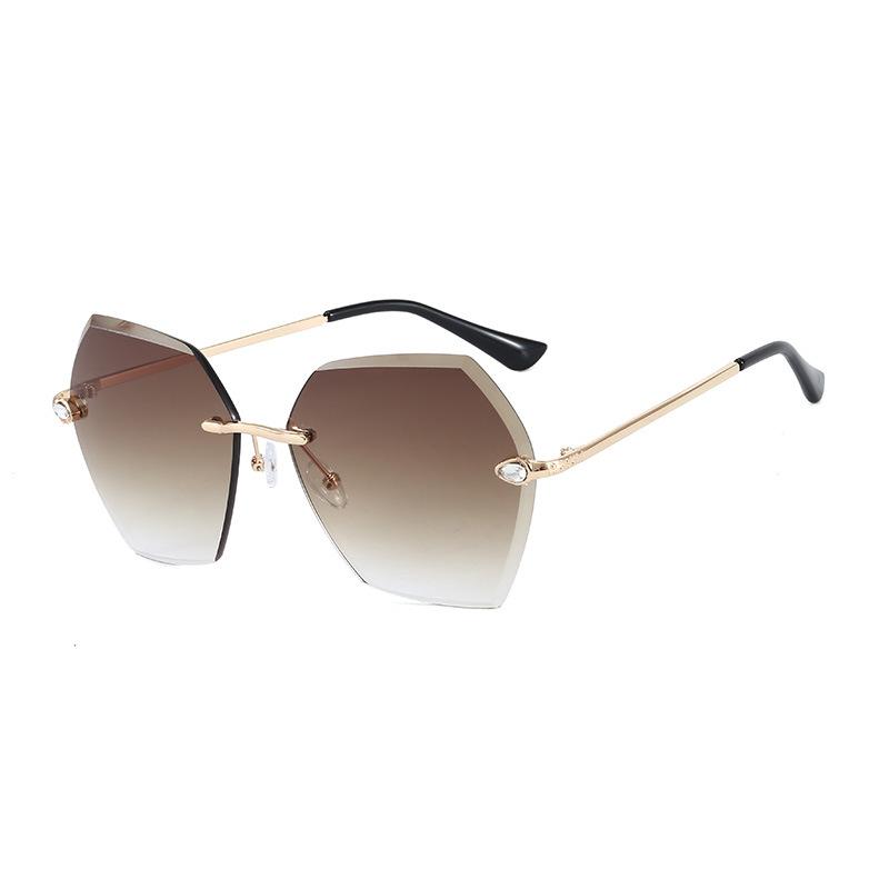 

Sunglasses Brand Fashionable Rimless Custom Logo UV400 Polarized Sun Glasses For Womens AS044