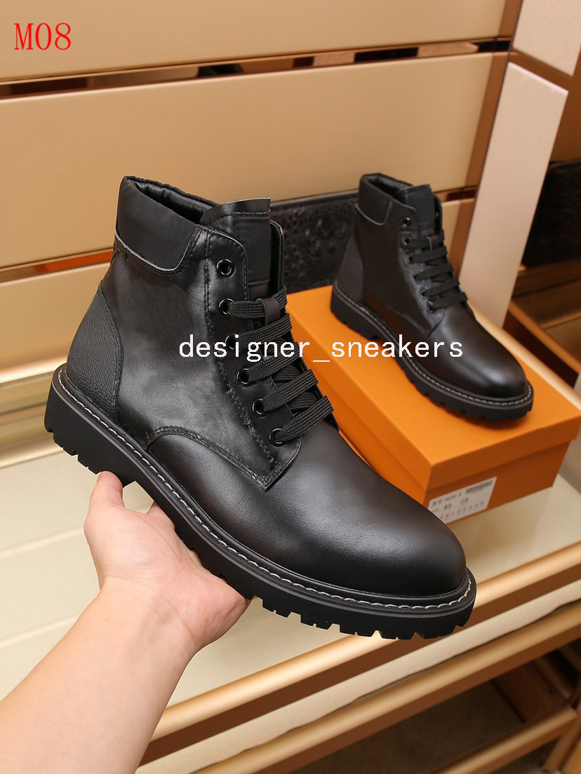 

Fashion Mens Ranger Ankle Boots Brands Martin Boot Luxury Printed Black Leather Platform Work Shoes Winter Designer Shoe For Man With Box