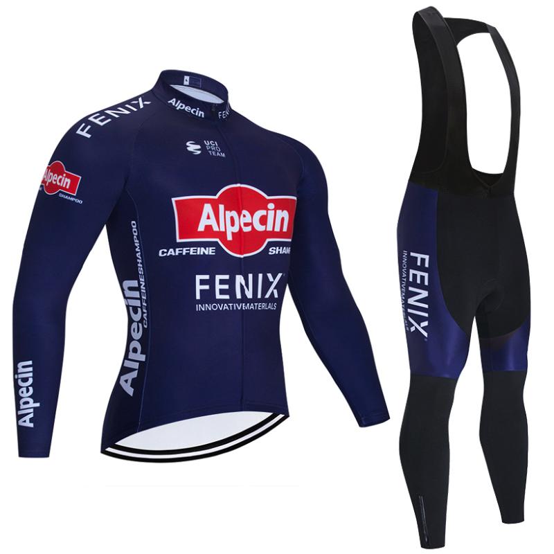 

Winter alpecin TEAM pro Cycling JERSEY sportswear Bike Pants set mens Ropa Ciclismo Thermal Fleece bicycling Maillot Culotte, Blue