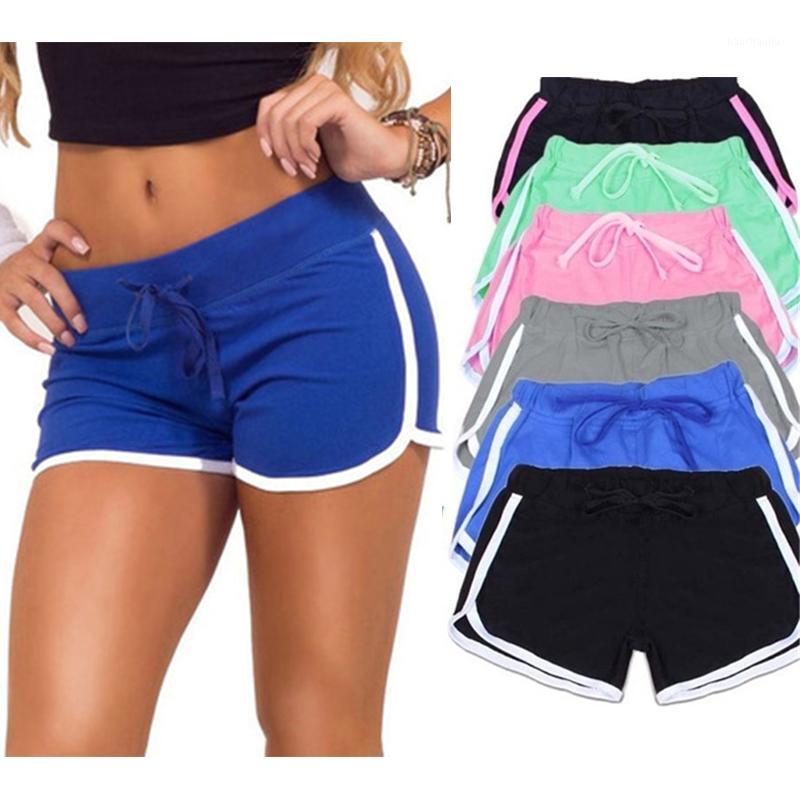 

Summer Fast Drying Women Cotton Shorts Contrast Binding Side Split Elastic Waist Loose Casual Shorts Yoga Short Feminino XXL1, Grey