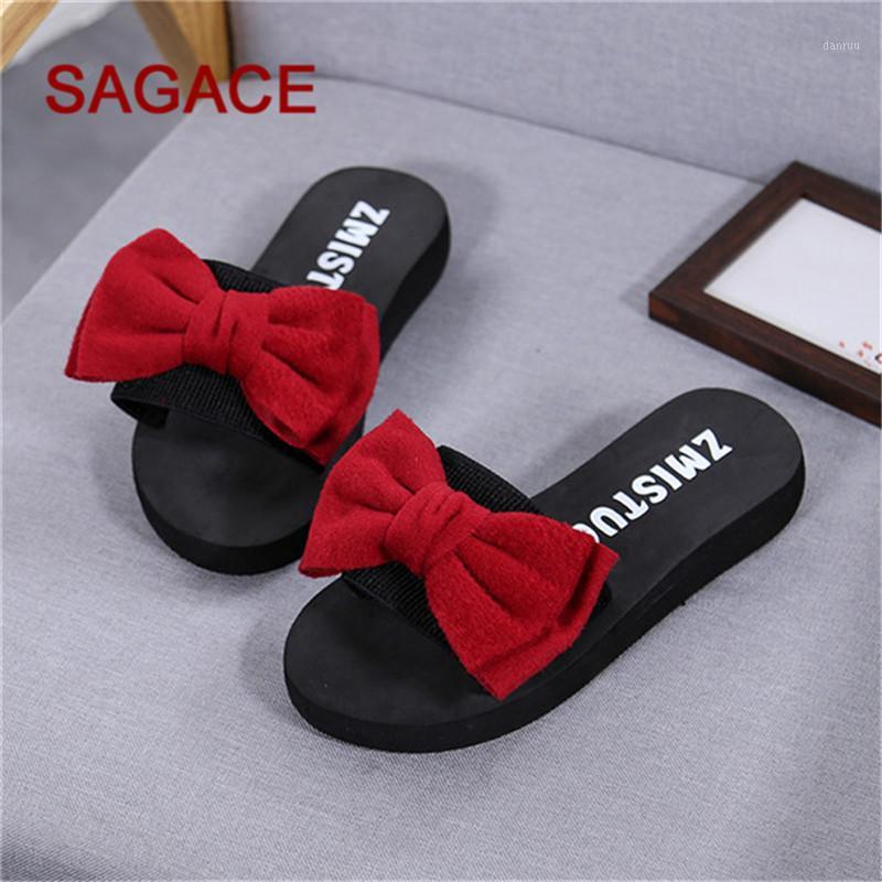 

Women Bow Summer Sandals Slipper Indoor Outdoor Flip-flops Beach Shoes New Fashion Female Casual Flower Slipper W#41, Blue