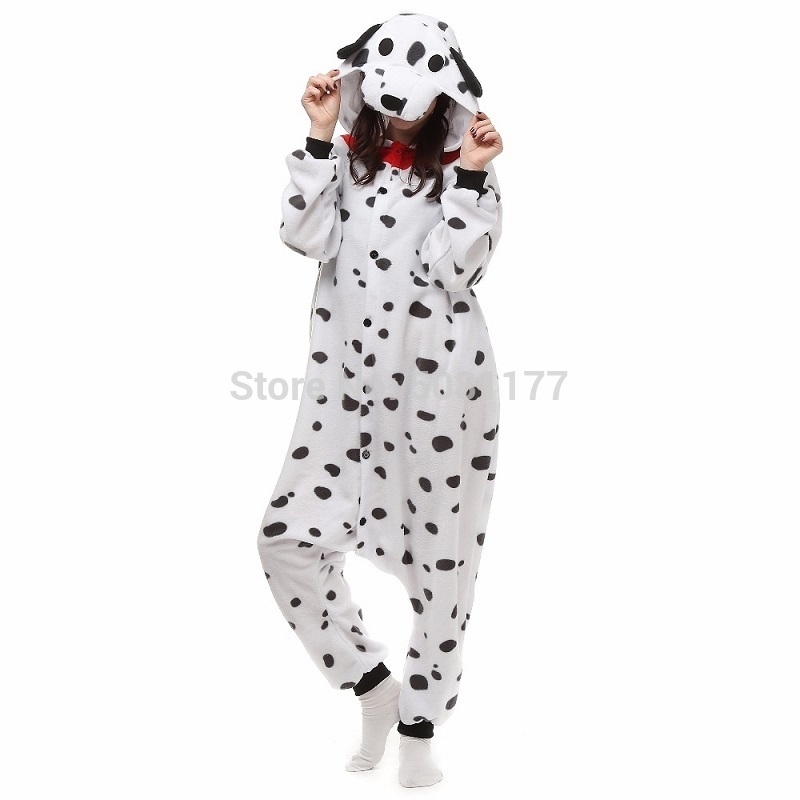 

Unisex Adult Animal Dalmatian Onesie Pajamas One-Piece Spotty Dog Costume Pijama Sleepwear Y200425, Beige