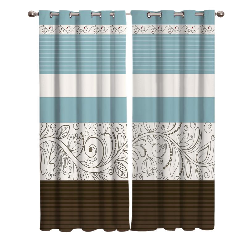 

Vintage Flower Pattern Blue Curtains For Window Treatment Drapes Window Curtains For Living Room Bedroom Kids Room Home Decor, As pic