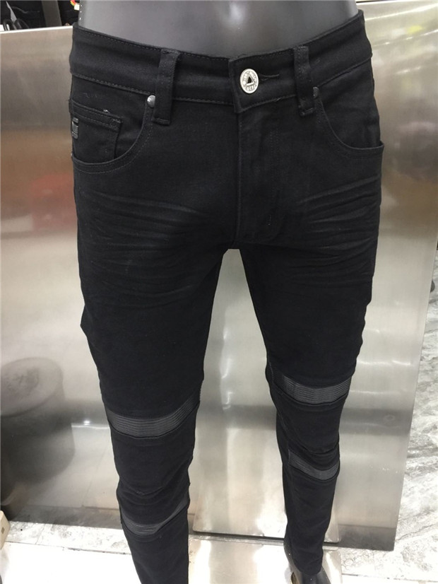 

New Arrivals Designe jeans Famous Casual designers Autumn Slim-leg Jeans Ripped jeans motorcycle summer trousers pencil pants SIZE 28-40, Black