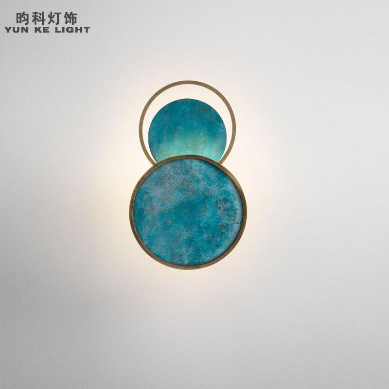 

vintage blue wall light crystal wall lights glass sconces iron wood bedside corridor bedroom bedside espelho lamp