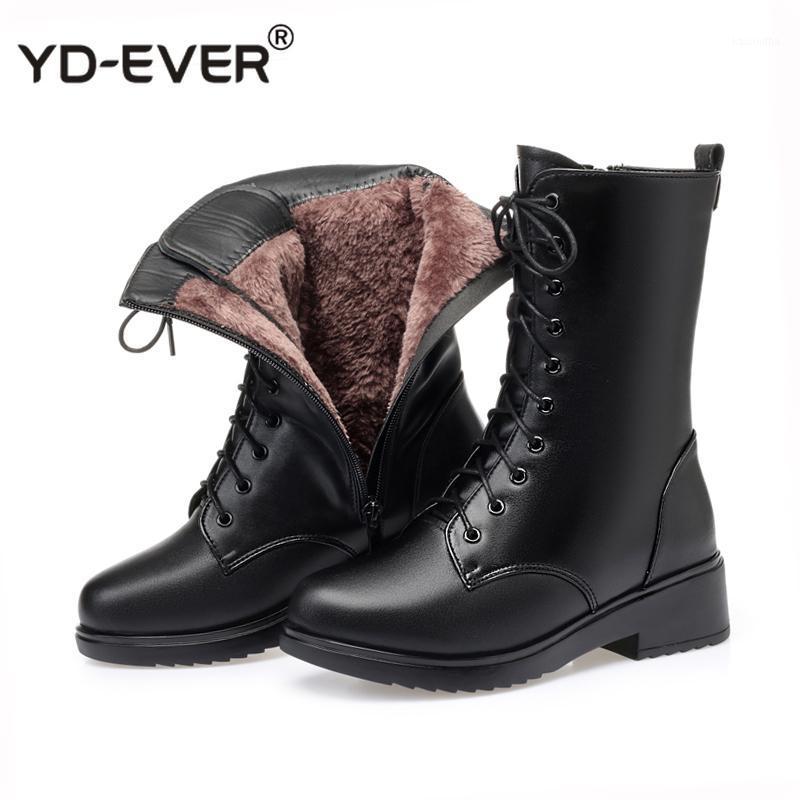 

Winter Boots Wool Fur Inside Warm Shoes Women High Heels Genuine Leather Shoes Handmade Snow Boots Footwear Botas1, Black plush